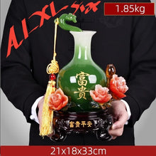 Load image into Gallery viewer, Chinese Feng Shui Lucky Wealth Vase Home/Office Decor Sculpture Craft Living Room TV Cabinet Fortune Ornament Housewarming Gift