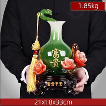 Load image into Gallery viewer, Chinese Feng Shui Lucky Wealth Vase Home/Office Decor Sculpture Craft Living Room TV Cabinet Fortune Ornament Housewarming Gift
