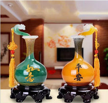 Load image into Gallery viewer, Chinese Feng Shui Lucky Wealth Vase Home/Office Decor Sculpture Craft Living Room TV Cabinet Fortune Ornament Housewarming Gift