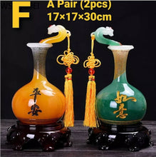 Load image into Gallery viewer, Chinese Feng Shui Lucky Wealth Ruyi Vase Home/Office Decor Sculpture Craft Living Room TV Cabinet Fortune Ornament Housewarming Gift