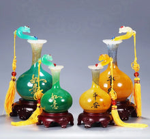Load image into Gallery viewer, Chinese Feng Shui Lucky Wealth Ruyi Vase Home/Office Decor Sculpture Craft Living Room TV Cabinet Fortune Ornament Housewarming Gift