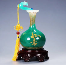 Load image into Gallery viewer, Chinese Feng Shui Lucky Wealth Ruyi Vase Home/Office Decor Sculpture Craft Living Room TV Cabinet Fortune Ornament Housewarming Gift