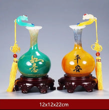 Load image into Gallery viewer, Chinese Feng Shui Lucky Wealth Ruyi Vase Home/Office Decor Sculpture Craft Living Room TV Cabinet Fortune Ornament Housewarming Gift