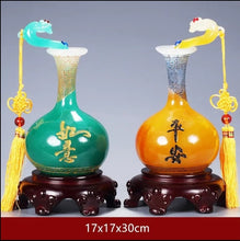 Load image into Gallery viewer, Chinese Feng Shui Lucky Wealth Ruyi Vase Home/Office Decor Sculpture Craft Living Room TV Cabinet Fortune Ornament Housewarming Gift