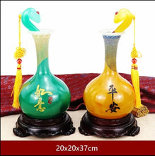 Load image into Gallery viewer, Chinese Feng Shui Lucky Wealth Ruyi Vase Home/Office Decor Sculpture Craft Living Room TV Cabinet Fortune Ornament Housewarming Gift