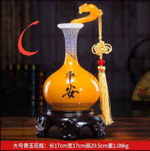 Load image into Gallery viewer, Chinese Feng Shui Lucky Wealth Ruyi Vase Home/Office Decor Sculpture Craft Living Room TV Cabinet Fortune Ornament Housewarming Gift