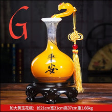 Load image into Gallery viewer, Chinese Feng Shui Lucky Wealth Ruyi Vase Home/Office Decor Sculpture Craft Living Room TV Cabinet Fortune Ornament Housewarming Gift