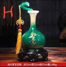 Load image into Gallery viewer, Chinese Feng Shui Lucky Wealth Ruyi Vase Home/Office Decor Sculpture Craft Living Room TV Cabinet Fortune Ornament Housewarming Gift