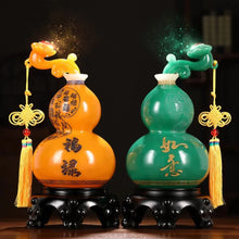 Load image into Gallery viewer, A Pair of Chinese Feng Shui Lucky Wealth Ruyi Gourd Home/Office Decor Sculpture Craft Living Room TV Cabinet Fortune Ornament Housewarming Gift