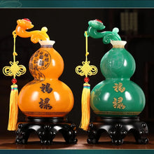 Load image into Gallery viewer, A Pair of Chinese Feng Shui Lucky Wealth Ruyi Gourd Home/Office Decor Sculpture Craft Living Room TV Cabinet Fortune Ornament Housewarming Gift