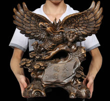 Load image into Gallery viewer, Chinese Feng Shui Lucky Wealth Eagle Home/Office Decor Sculpture Craft Living Room TV Cabinet Fortune Ornament Housewarming Gift
