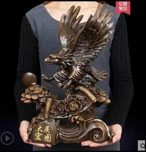Load image into Gallery viewer, Chinese Feng Shui Lucky Wealth Eagle Home/Office Decor Sculpture Craft Living Room TV Cabinet Fortune Ornament Housewarming Gift