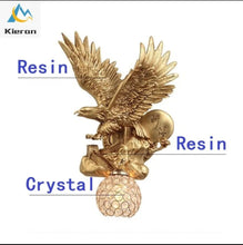 Load image into Gallery viewer, Chinese Feng Shui Lucky Wealth Great Wall Eagle LED Crystal Wall Lamp/Wall Light Home/Office Decor Sculpture Craft Living Room TV Cabinet Fortune Ornament Housewarming Gift