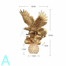 Load image into Gallery viewer, Chinese Feng Shui Lucky Wealth Great Wall Eagle LED Crystal Wall Lamp/Wall Light Home/Office Decor Sculpture Craft Living Room TV Cabinet Fortune Ornament Housewarming Gift