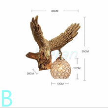 Load image into Gallery viewer, Chinese Feng Shui Lucky Wealth Great Wall Eagle LED Crystal Wall Lamp/Wall Light Home/Office Decor Sculpture Craft Living Room TV Cabinet Fortune Ornament Housewarming Gift
