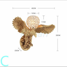 Load image into Gallery viewer, Chinese Feng Shui Lucky Wealth Great Wall Eagle LED Crystal Wall Lamp/Wall Light Home/Office Decor Sculpture Craft Living Room TV Cabinet Fortune Ornament Housewarming Gift