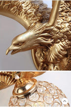Load image into Gallery viewer, Chinese Feng Shui Lucky Wealth Great Wall Eagle LED Crystal Wall Lamp/Wall Light Home/Office Decor Sculpture Craft Living Room TV Cabinet Fortune Ornament Housewarming Gift