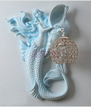 Load image into Gallery viewer, Chinese Feng Shui Lucky Wealth Mermaid LED Crystal Wall Lamp/Wall Light Home/Office Decor Sculpture Craft Living Room TV Cabinet Fortune Ornament Housewarming Gift