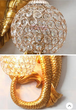 Load image into Gallery viewer, Chinese Feng Shui Lucky Wealth Mermaid LED Crystal Wall Lamp/Wall Light Home/Office Decor Sculpture Craft Living Room TV Cabinet Fortune Ornament Housewarming Gift