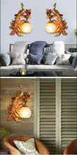 Load image into Gallery viewer, Chinese Feng Shui Lucky Wealth Peacock LED Crystal Wall Lamp/Wall Light Home/Office Decor Sculpture Craft Living Room TV Cabinet Fortune Ornament Housewarming Gift