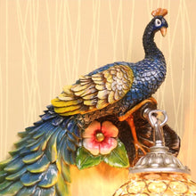 Load image into Gallery viewer, Chinese Feng Shui Lucky Wealth Peacock LED Crystal Wall Lamp/Wall Light Home/Office Decor Sculpture Craft Living Room TV Cabinet Fortune Ornament Housewarming Gift