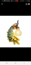 Load image into Gallery viewer, Chinese Feng Shui Lucky Wealth Peacock LED Crystal Wall Lamp/Wall Light Home/Office Decor Sculpture Craft Living Room TV Cabinet Fortune Ornament Housewarming Gift