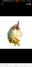Load image into Gallery viewer, Chinese Feng Shui Lucky Wealth Peacock LED Crystal Wall Lamp/Wall Light Home/Office Decor Sculpture Craft Living Room TV Cabinet Fortune Ornament Housewarming Gift