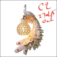 Load image into Gallery viewer, Chinese Feng Shui Lucky Wealth Peacock LED Crystal Wall Lamp/Wall Light Home/Office Decor Sculpture Craft Living Room TV Cabinet Fortune Ornament Housewarming Gift