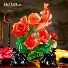 Load image into Gallery viewer, Chinese Feng Shui Lucky Wealth Gold Fish Statue Home/Office Decor Sculpture Craft Living Room TV Cabinet Fortune Ornament Housewarming Gift