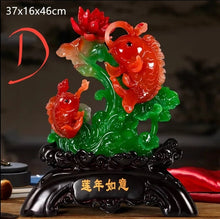 Load image into Gallery viewer, Chinese Feng Shui Lucky Wealth Gold Fish Statue Home/Office Decor Sculpture Craft Living Room TV Cabinet Fortune Ornament Housewarming Gift