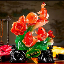 Load image into Gallery viewer, Chinese Feng Shui Lucky Wealth Gold Fish Statue Home/Office Decor Sculpture Craft Living Room TV Cabinet Fortune Ornament Housewarming Gift