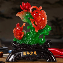 Load image into Gallery viewer, Chinese Feng Shui Lucky Wealth Gold Fish Statue Home/Office Decor Sculpture Craft Living Room TV Cabinet Fortune Ornament Housewarming Gift