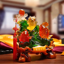Load image into Gallery viewer, Chinese Feng Shui Lucky Wealth Gold Fish Statue Home/Office Decor Sculpture Craft Living Room TV Cabinet Fortune Ornament Housewarming Gift