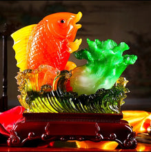 Load image into Gallery viewer, Chinese Feng Shui Lucky Wealth Gold Fish Statue Home/Office Decor Sculpture Craft Living Room TV Cabinet Fortune Ornament Housewarming Gift