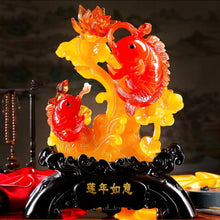 Load image into Gallery viewer, Chinese Feng Shui Lucky Wealth Gold Fish Statue Home/Office Decor Sculpture Craft Living Room TV Cabinet Fortune Ornament Housewarming Gift