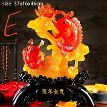 Load image into Gallery viewer, Chinese Feng Shui Lucky Wealth Gold Fish Statue Home/Office Decor Sculpture Craft Living Room TV Cabinet Fortune Ornament Housewarming Gift