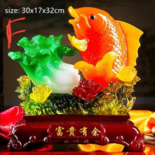 Load image into Gallery viewer, Chinese Feng Shui Lucky Wealth Gold Fish Statue Home/Office Decor Sculpture Craft Living Room TV Cabinet Fortune Ornament Housewarming Gift