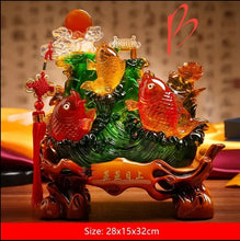 Load image into Gallery viewer, Chinese Feng Shui Lucky Wealth Gold Fish Statue Home/Office Decor Sculpture Craft Living Room TV Cabinet Fortune Ornament Housewarming Gift