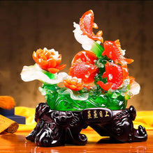 Load image into Gallery viewer, Chinese Feng Shui Lucky Wealth Gold Fish Statue Home/Office Decor Sculpture Craft Living Room TV Cabinet Fortune Ornament Housewarming Gift