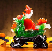 Load image into Gallery viewer, Chinese Feng Shui Lucky Wealth Gold Fish Statue Home/Office Decor Sculpture Craft Living Room TV Cabinet Fortune Ornament Housewarming Gift
