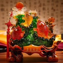 Load image into Gallery viewer, Chinese Feng Shui Lucky Wealth Gold Fish Statue Home/Office Decor Sculpture Craft Living Room TV Cabinet Fortune Ornament Housewarming Gift