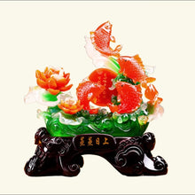 Load image into Gallery viewer, Chinese Feng Shui Lucky Wealth Gold Fish Statue Home/Office Decor Sculpture Craft Living Room TV Cabinet Fortune Ornament Housewarming Gift