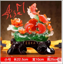 Load image into Gallery viewer, Chinese Feng Shui Lucky Wealth Gold Fish Statue Home/Office Decor Sculpture Craft Living Room TV Cabinet Fortune Ornament Housewarming Gift
