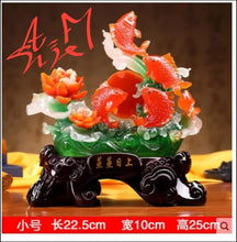 Load image into Gallery viewer, Chinese Feng Shui Lucky Wealth Gold Fish Statue Home/Office Decor Sculpture Craft Living Room TV Cabinet Fortune Ornament Housewarming Gift