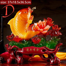 Load image into Gallery viewer, Chinese Feng Shui Lucky Wealth Gold Fish Statue Home/Office Decor Sculpture Craft Living Room TV Cabinet Fortune Ornament Housewarming Gift