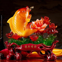 Load image into Gallery viewer, Chinese Feng Shui Lucky Wealth Gold Fish Statue Home/Office Decor Sculpture Craft Living Room TV Cabinet Fortune Ornament Housewarming Gift