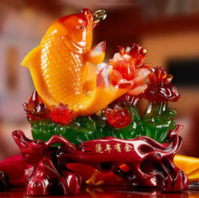 Load image into Gallery viewer, Chinese Feng Shui Lucky Wealth Gold Fish Statue Home/Office Decor Sculpture Craft Living Room TV Cabinet Fortune Ornament Housewarming Gift