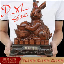Load image into Gallery viewer, Chinese Feng Shui Lucky Gold Money Wealth Rabbit Statue Home/Office Decor Sculpture Craft Living Room TV Cabinet Fortune Ornament Housewarming Gift