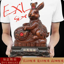 Load image into Gallery viewer, Chinese Feng Shui Lucky Gold Money Wealth Rabbit Statue Home/Office Decor Sculpture Craft Living Room TV Cabinet Fortune Ornament Housewarming Gift