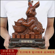 Load image into Gallery viewer, Chinese Feng Shui Lucky Gold Money Wealth Rabbit Statue Home/Office Decor Sculpture Craft Living Room TV Cabinet Fortune Ornament Housewarming Gift